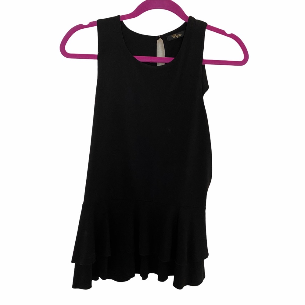 Black Ruffles Peplum Top Size M